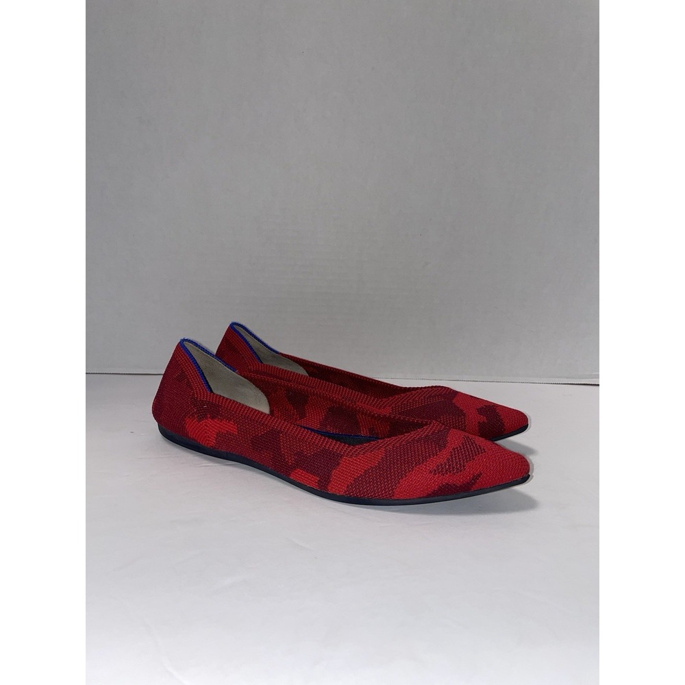 Rothy's The Point Flats Slip On Women's Size 7 Red camouflage Pattern - Picture 2 of 15